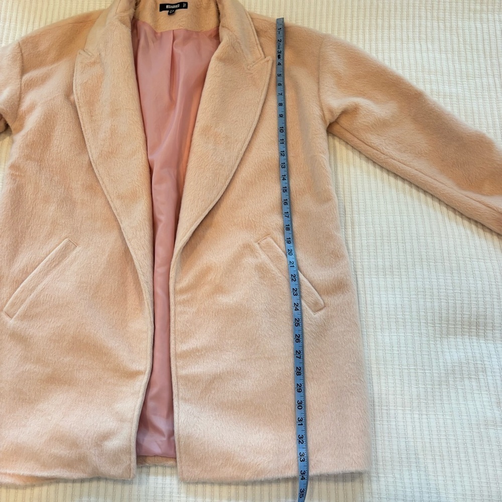 Missguided Drop Shoulder Light Pink Faux Fur Formal Women's Coat US Size 6 - Picture 10 of 10